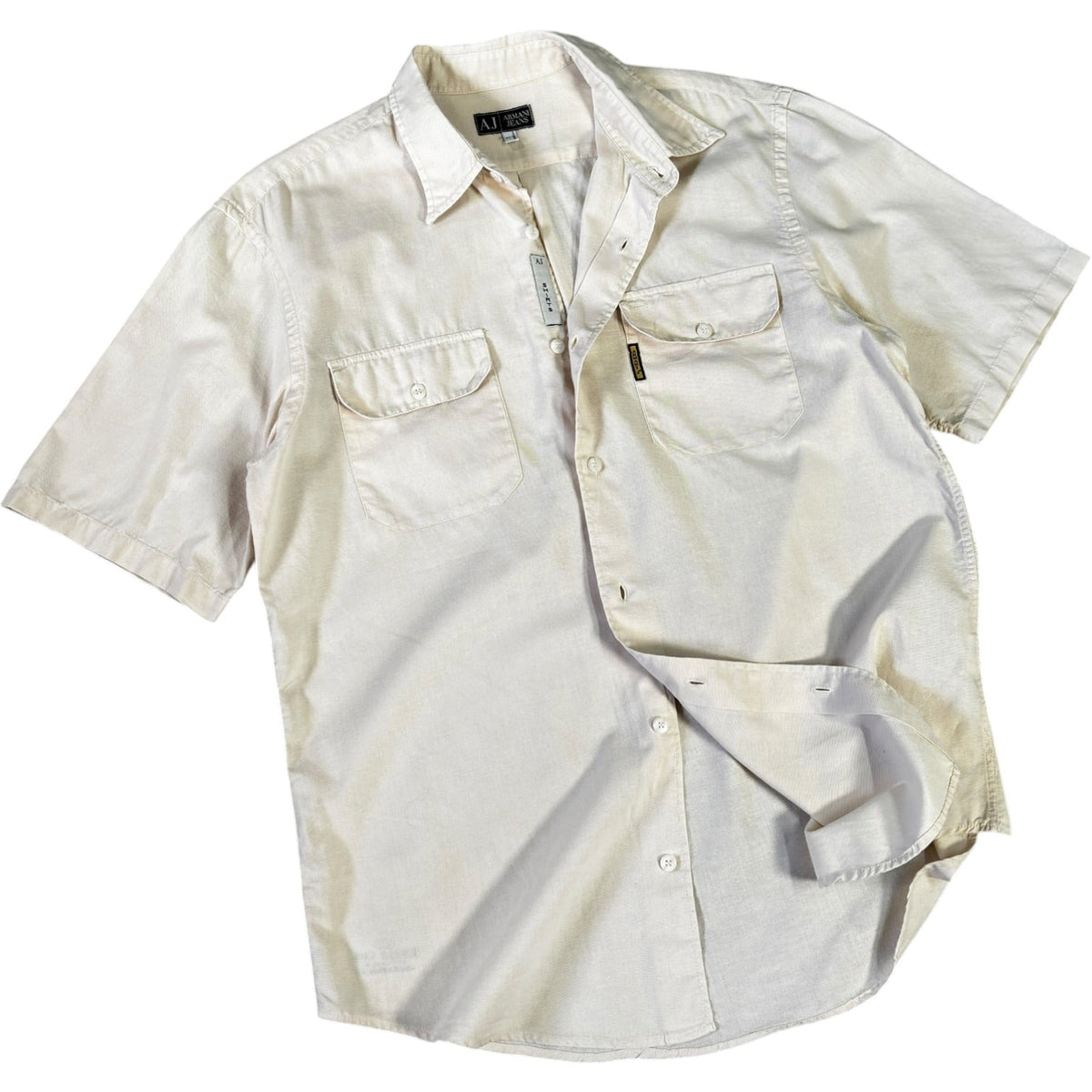 Armani Jeans 00’s Dual Pocket Linen Shirt L | Large, Cream