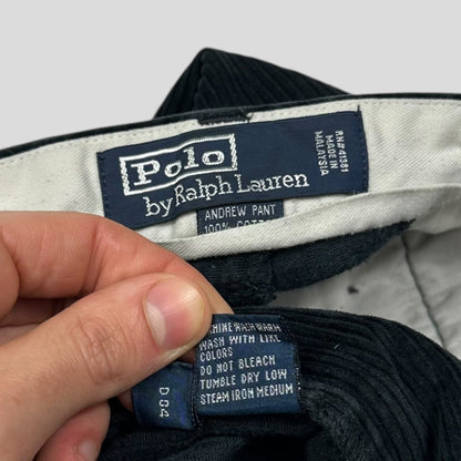 Ralph Lauren 90’s Polo Jumbo Corduroy Baggy Andrew Trousers - 34 | Default Title, Black