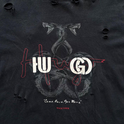HUGO BOSS DISTRESSED T-SHIRT | O/S, Red