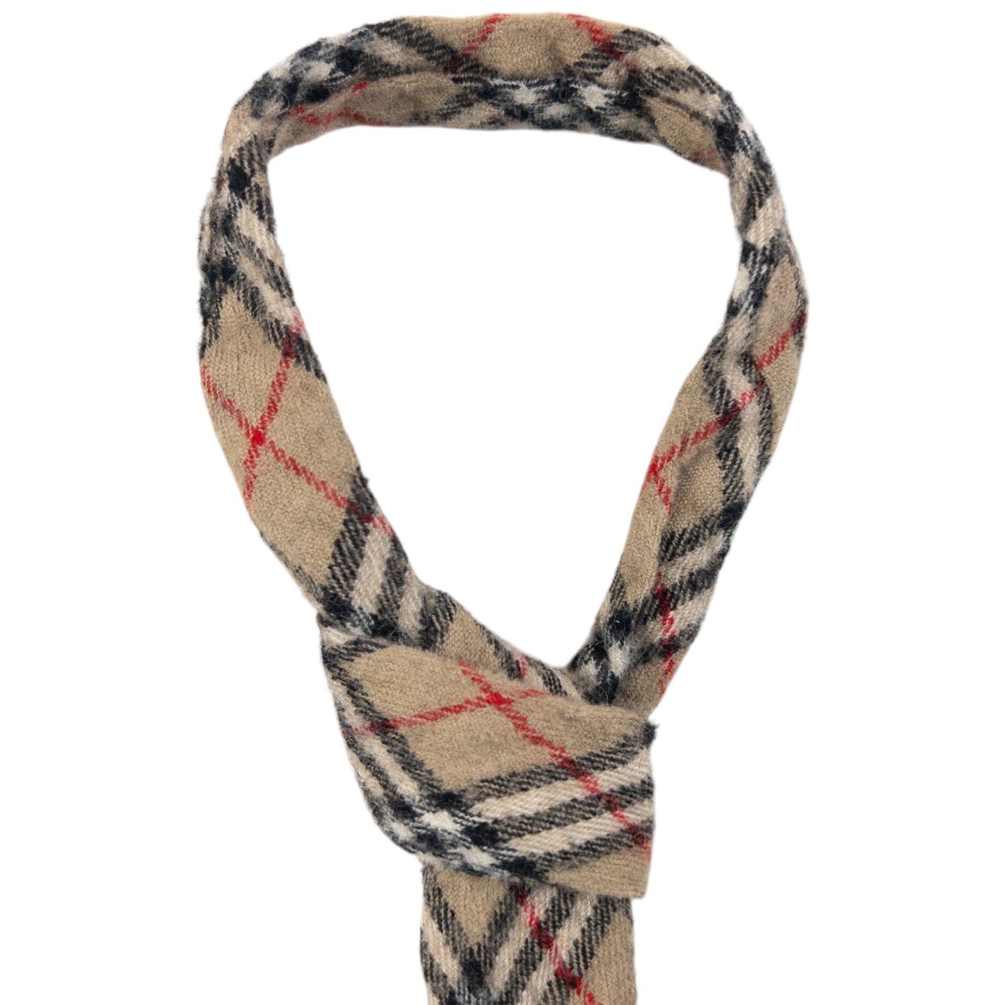 Vintage 90s Burberry Nova Check Wool Tie | O/S, Beige