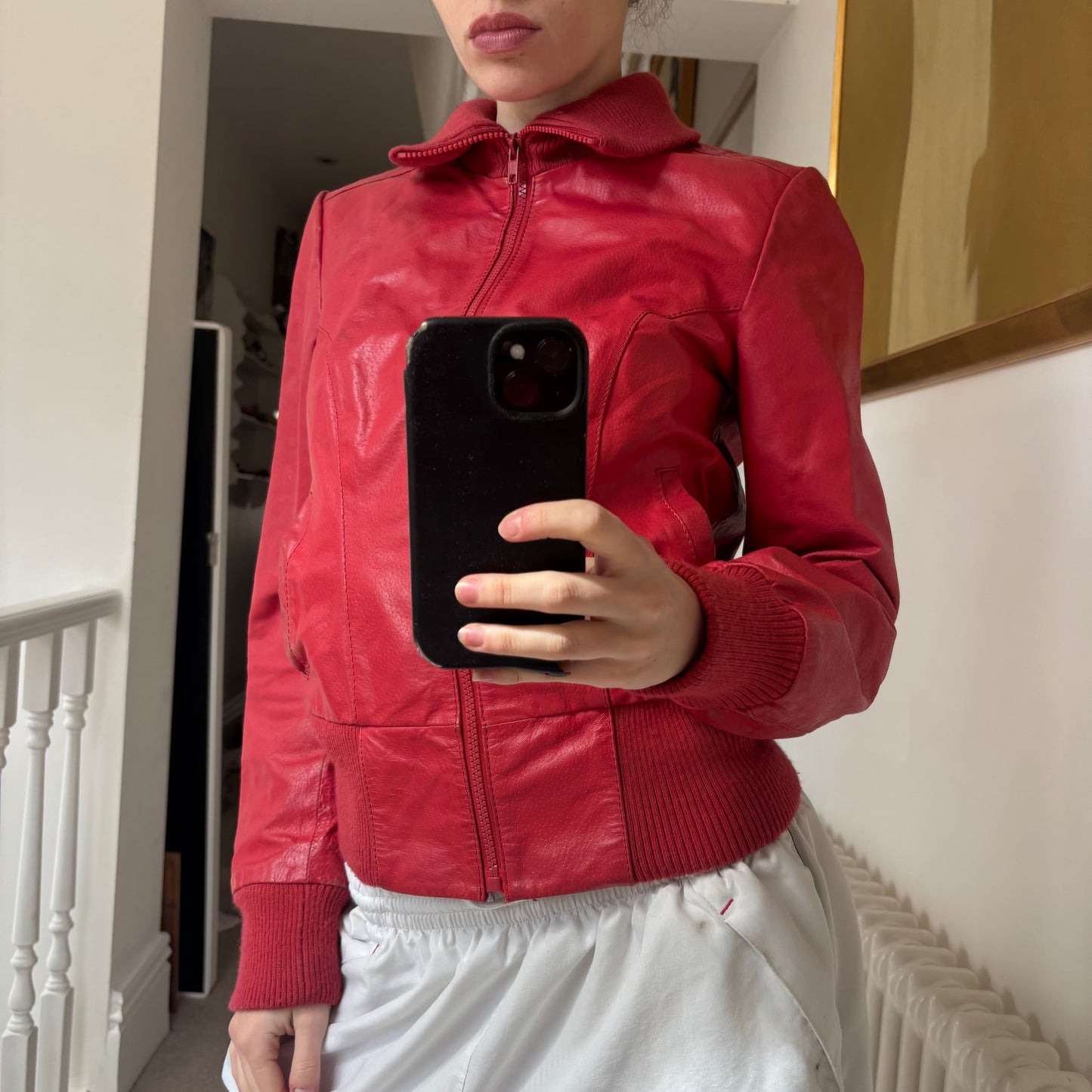 Y2K Leather Jacket | Red, Red