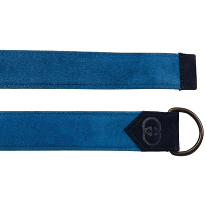 Vintage 80s Gucci Suede Belt Size XL | O/S, Blue