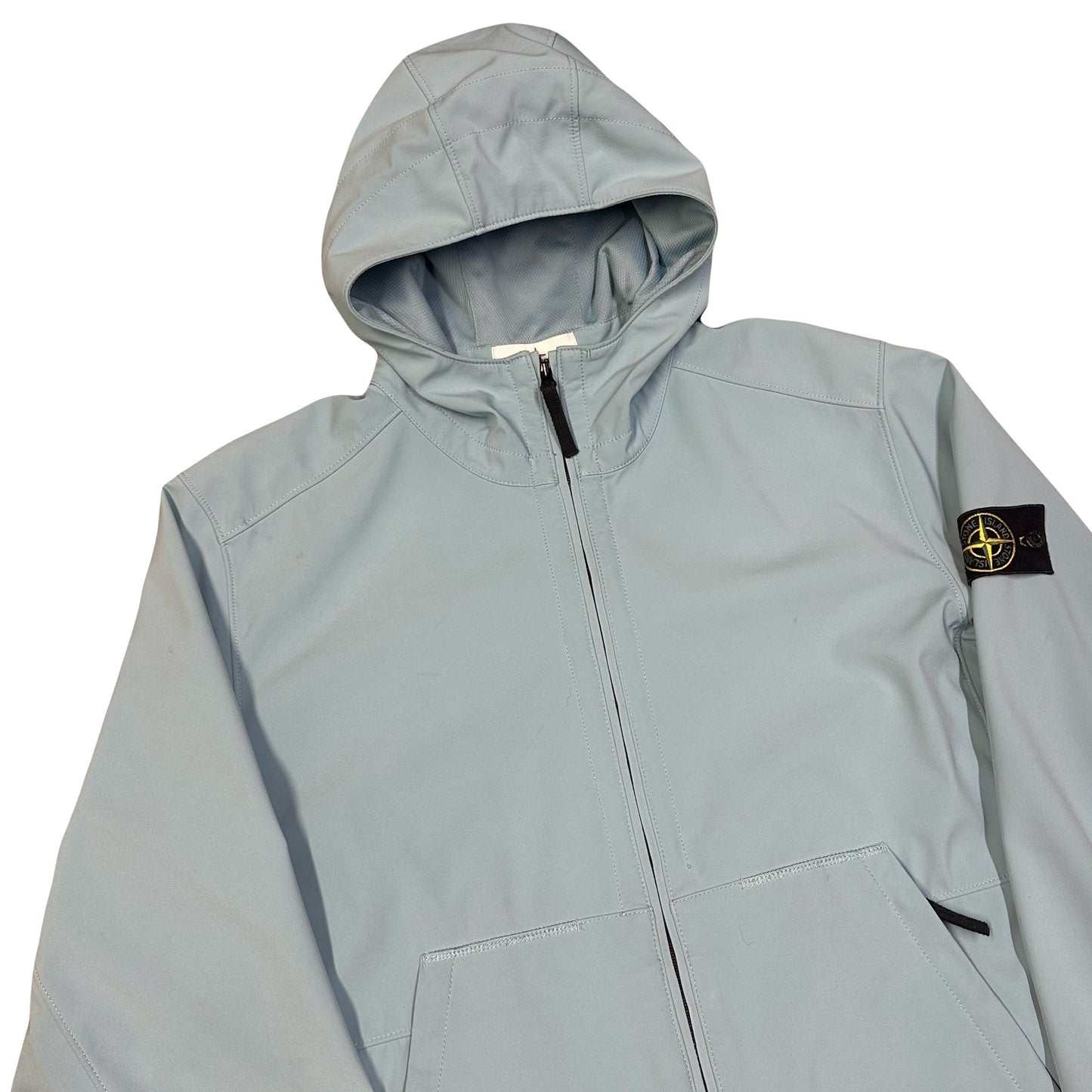 Stone Island Soft Shell Jacket In Baby Blue ( XXL )