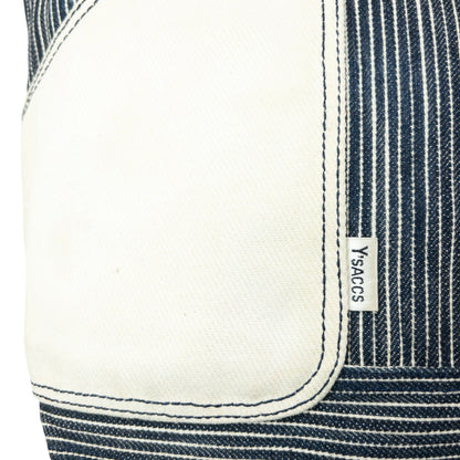 Vintage 2000s Y'Saccs By Yohji Yamamoto Striped Denim Handbag | O/S, Cream