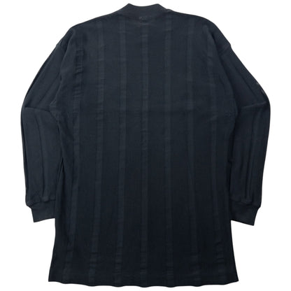 Vintage 90s Gianni Versace Striped Mesh Long Sleeve T Shirt Size M | Medium, Black