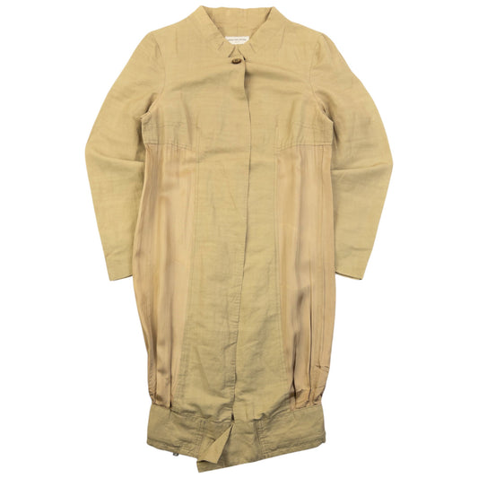 Vintage 2000s Dries Van Noten Longline Linen Jacket Womens Size M | Medium, Beige