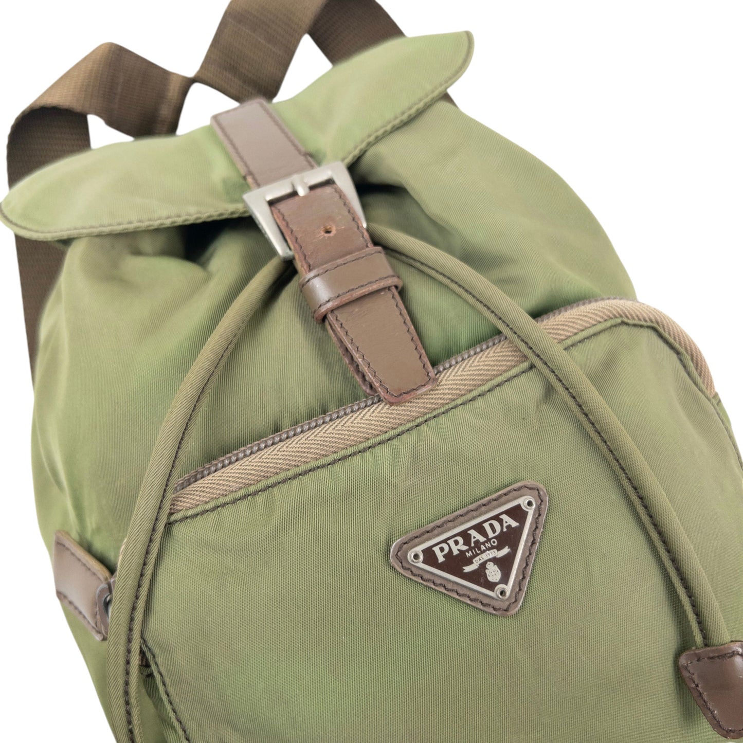 Vintage 2000s Prada Bucket Backpack | O/S, Brown