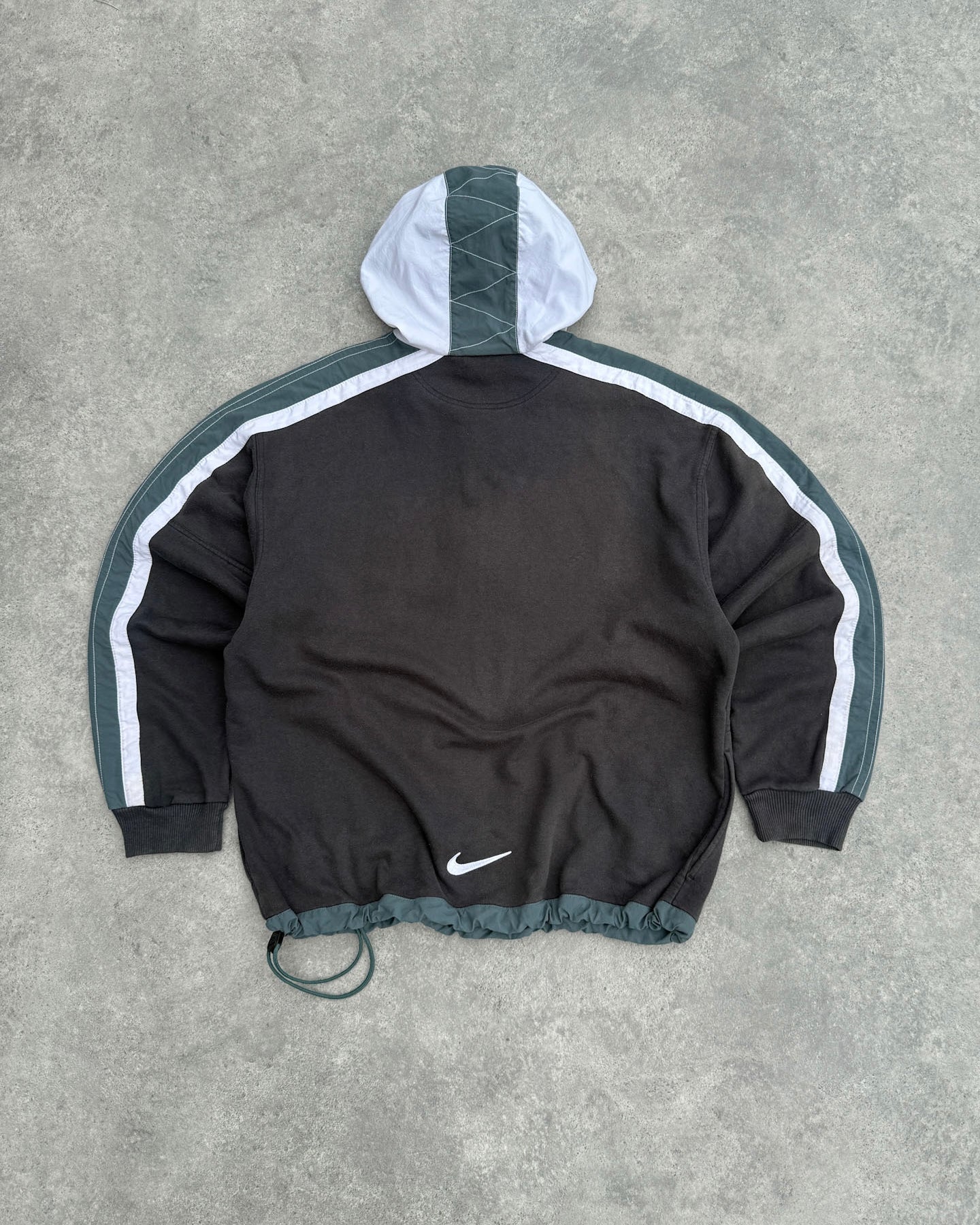 nike 1990s heavyweight embroidered spellout logo hoodie (l) | Default Title, Red
