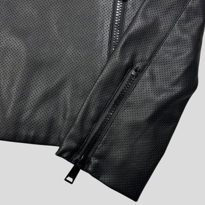 Emporio Armani Perforated Vinyl Mesh Lined Moto Jacket - IT52 (M)