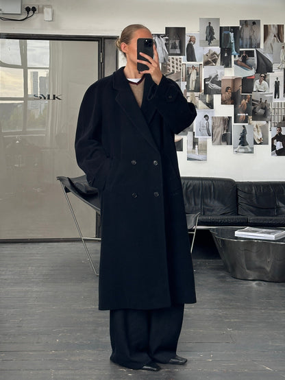 Vintage 1990s Wool Cashmere Double Breasted Coat - XL