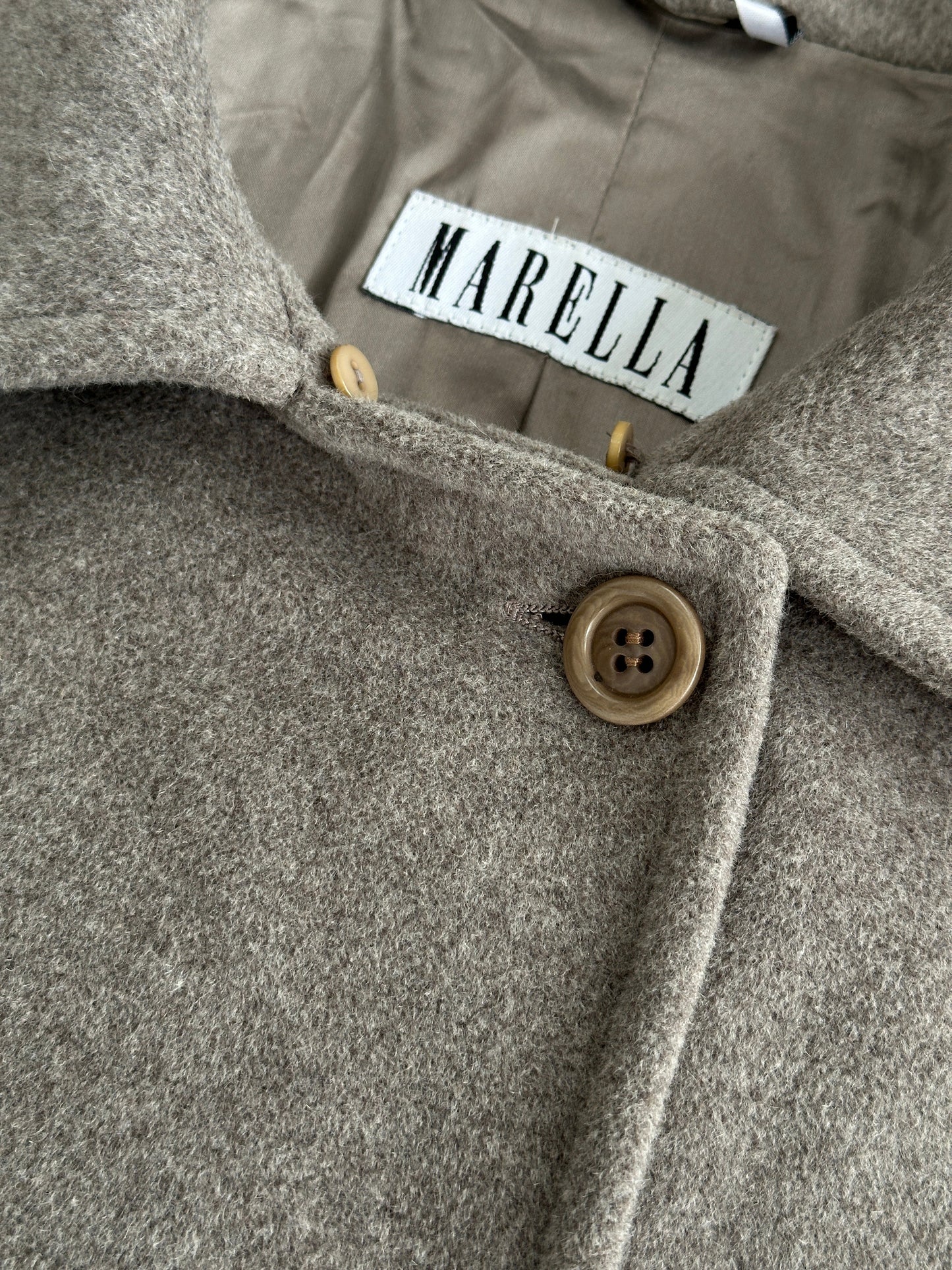 Marella 1990s Virgin Wool Single Breasted Coat – XL