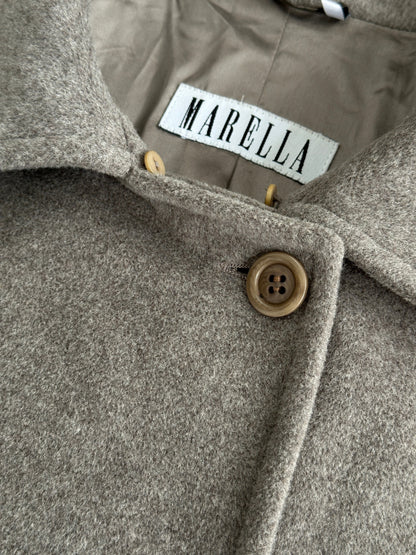 Marella 1990s Virgin Wool Single Breasted Coat – XL