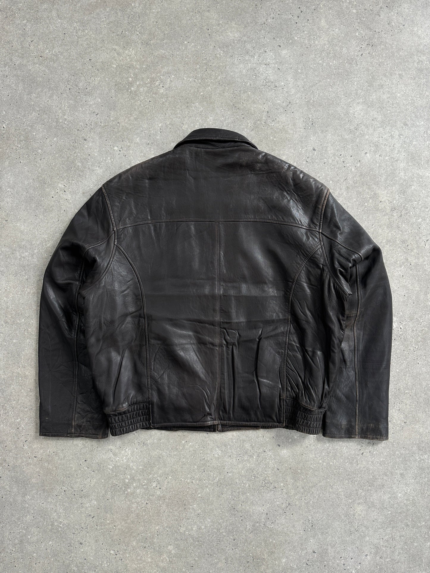 London Fog 1990s Distressed Leather Jacket - L