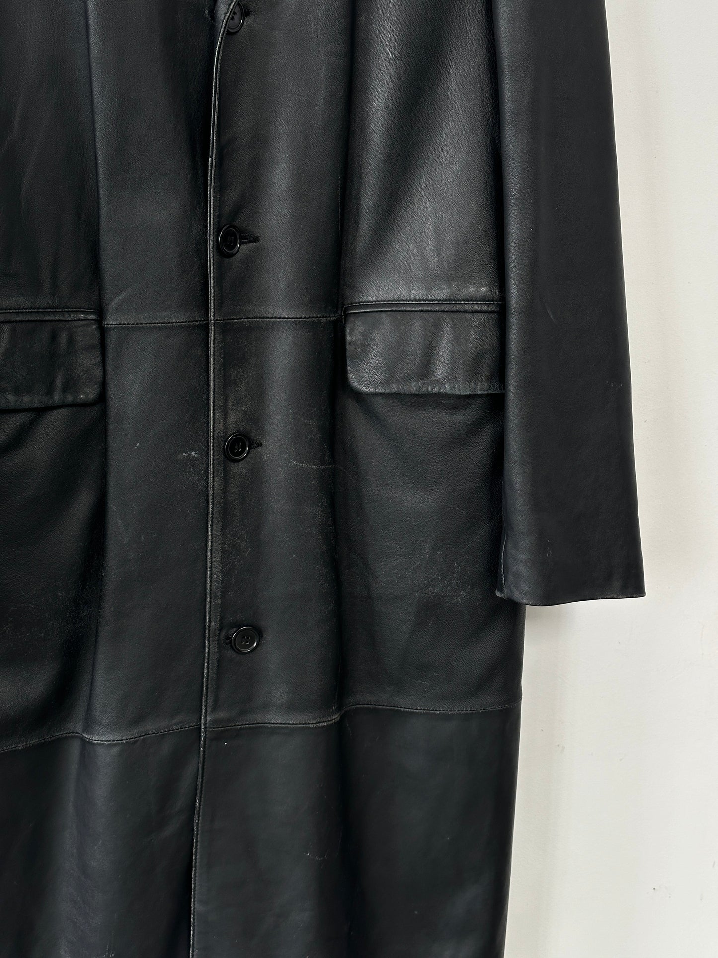 Vintage Leather Trench Coat - XL