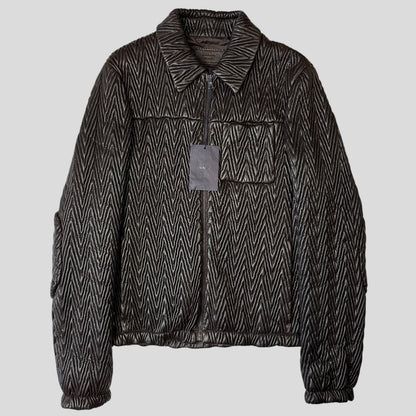 Prada Milano 2006 Runway 3D Ruched Leather Zigzag Jacket - IT48 | Default Title, Multicoloured