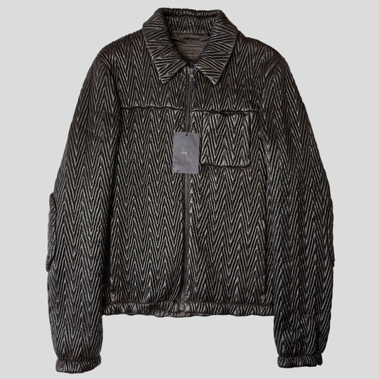 Prada Milano 2006 Runway 3D Ruched Leather Zigzag Jacket - IT48 | Default Title, Multicoloured