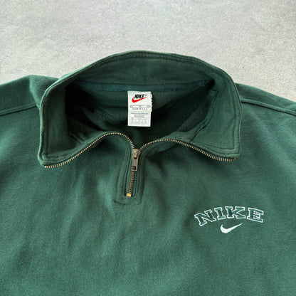 Nike RARE 1990s 1/4 zip heavyweight embroidered spellout sweatshirt (XL)