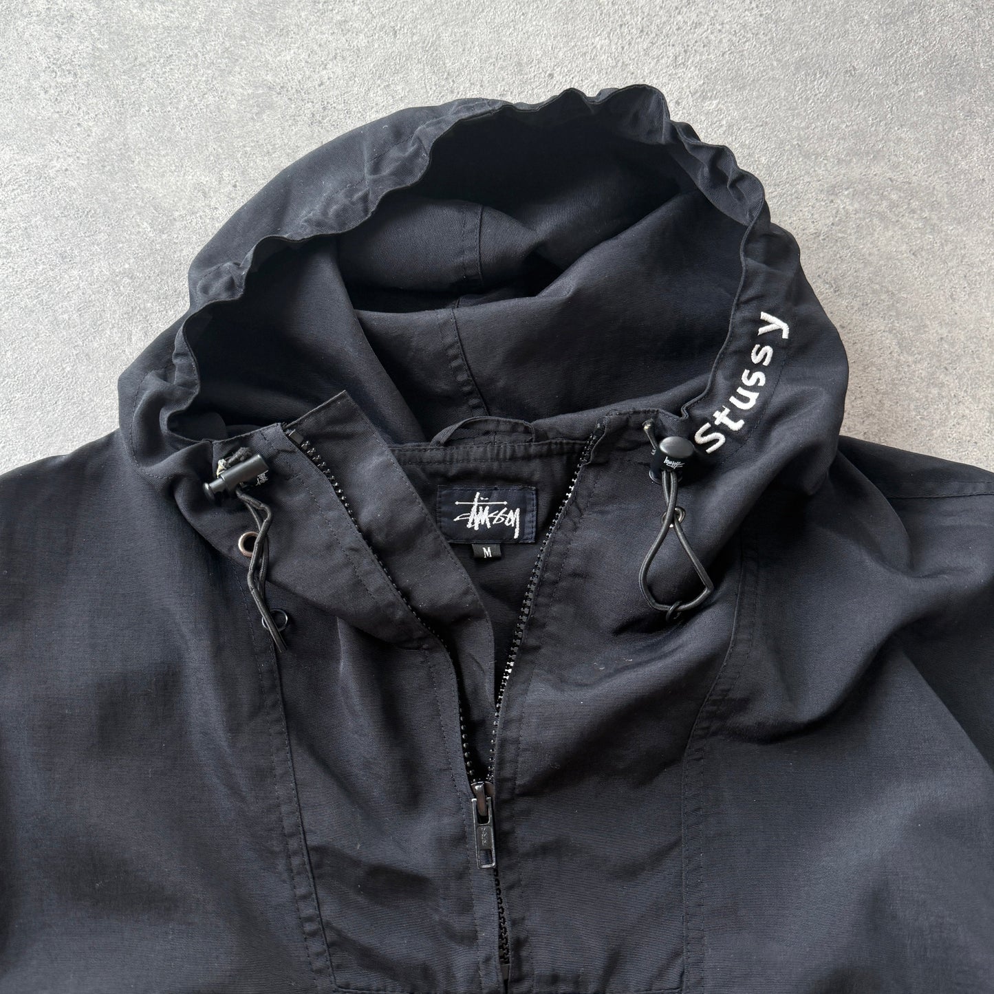 Stussy RARE 1990s 1/4 zip technical cargo jacket (L)