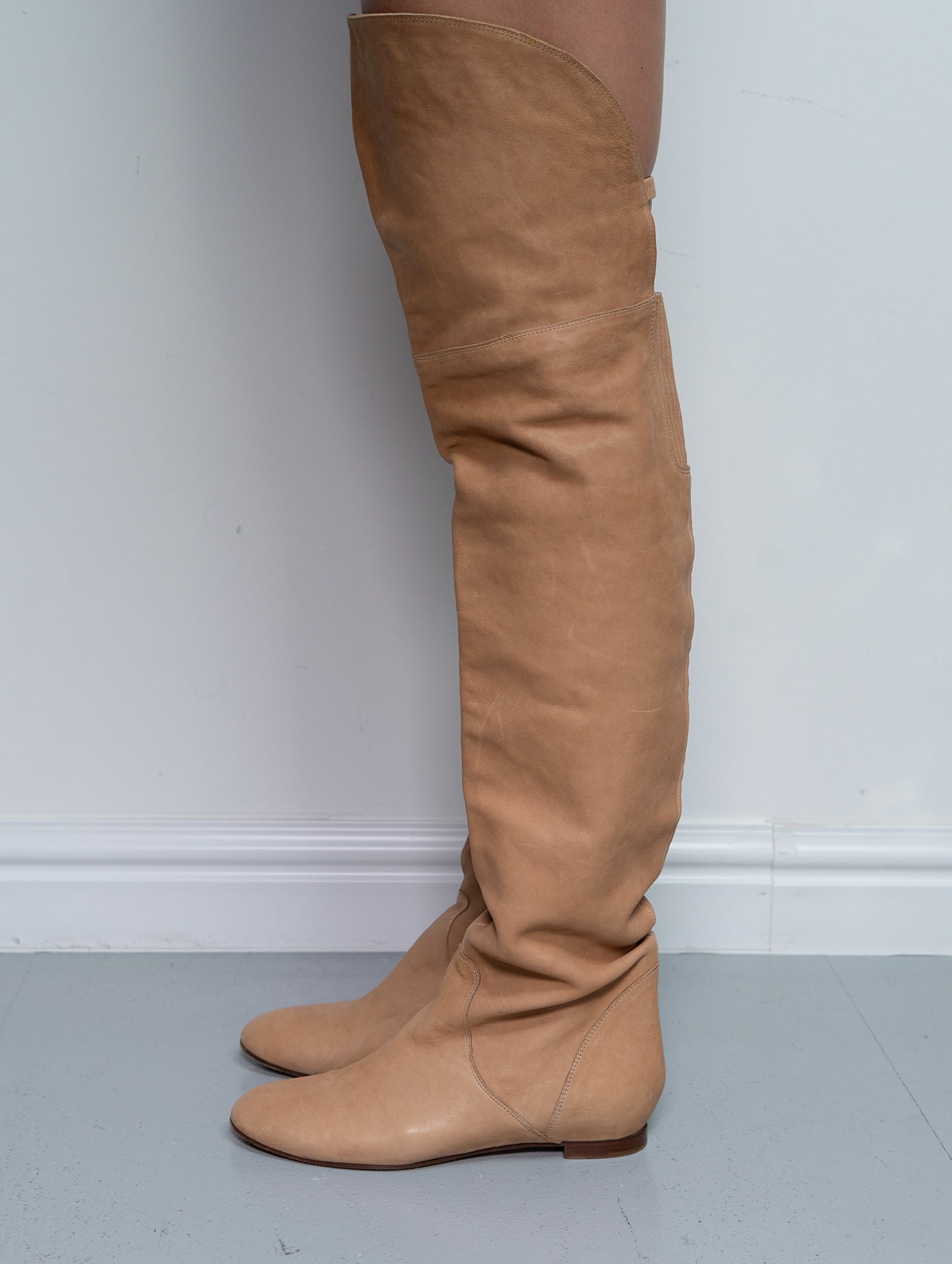 CHLOÉ KNEE HIGH BOOTS (EU 39) | DEFAULT TITLE, Beige