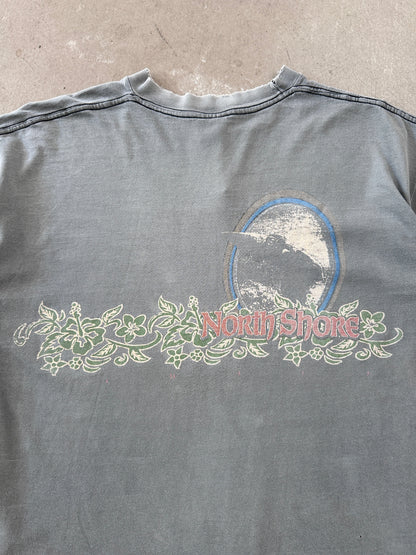 1990’s North Shore Faded T-Shirt - M | Gray, Red
