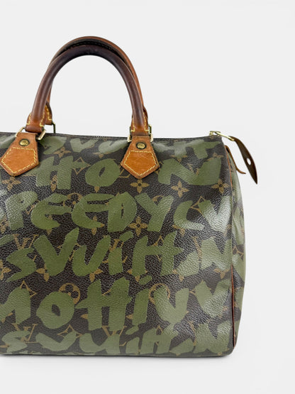 2001 Louis Vuitton x Stephen Sprouse Khaki Graffiti Speedy 30 Handbag | O/S, Multicoloured