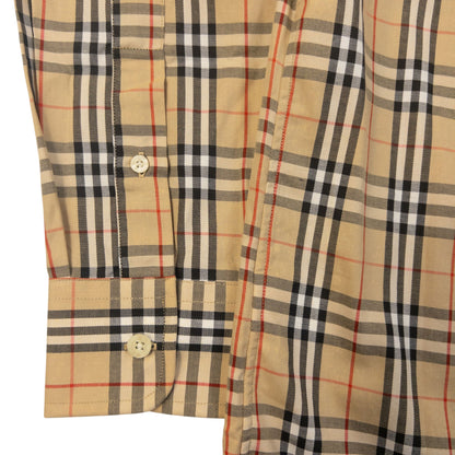 Vintage 2000s Burberry Nova Check Long Sleeve Button Up Shirt Size S | Small, Beige