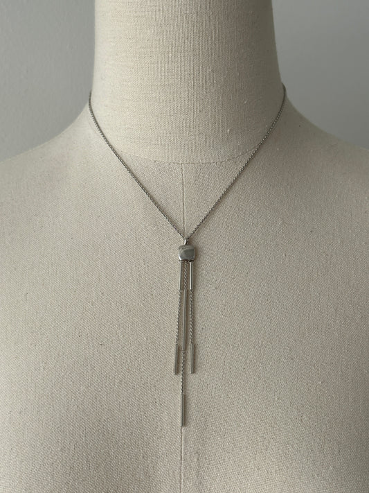 Emporio Armani 2000s Sterling Silver Lariat Necklace