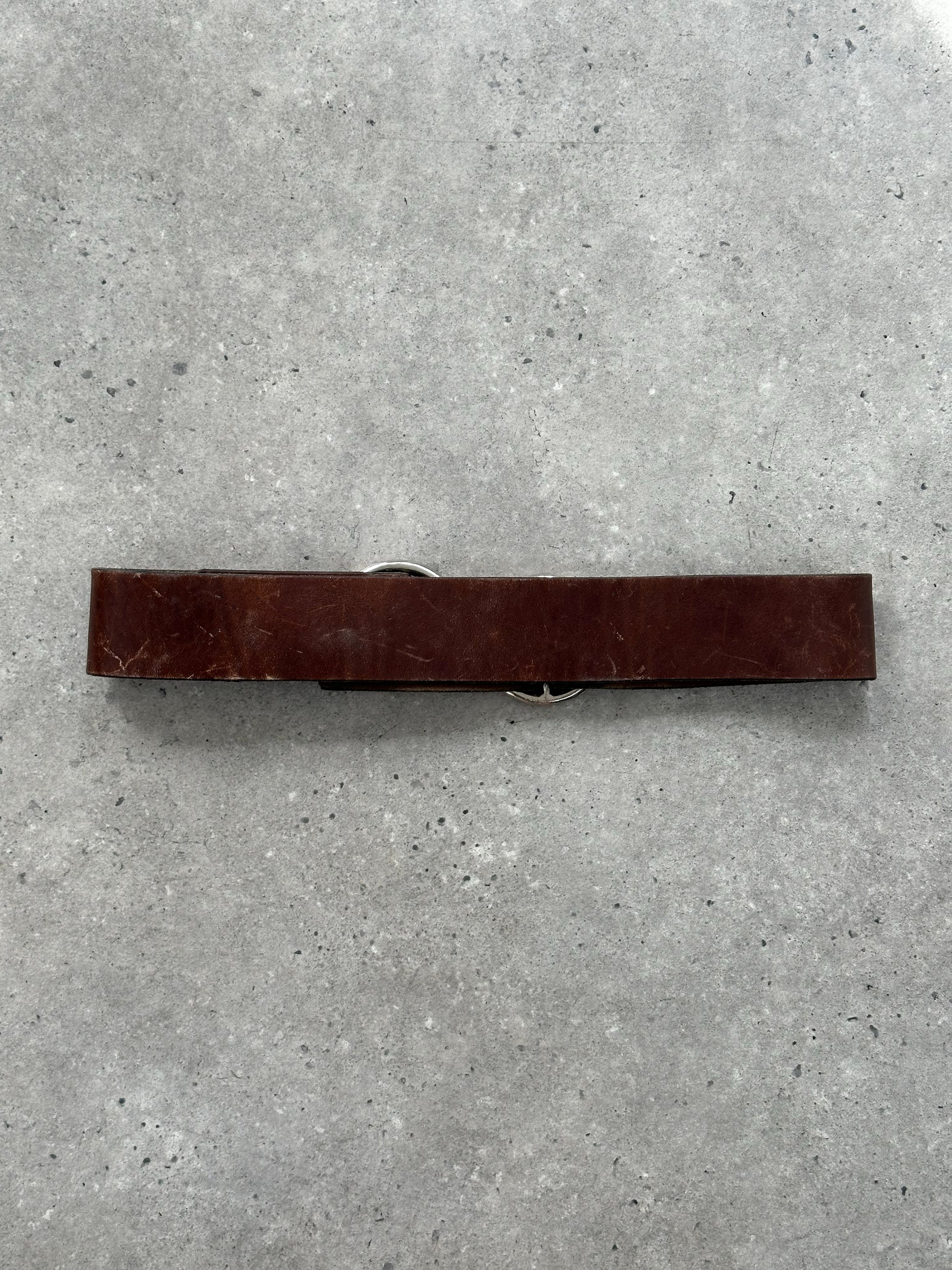 Vintage 1990s Western Horseshoe Leather Belt - W32-35