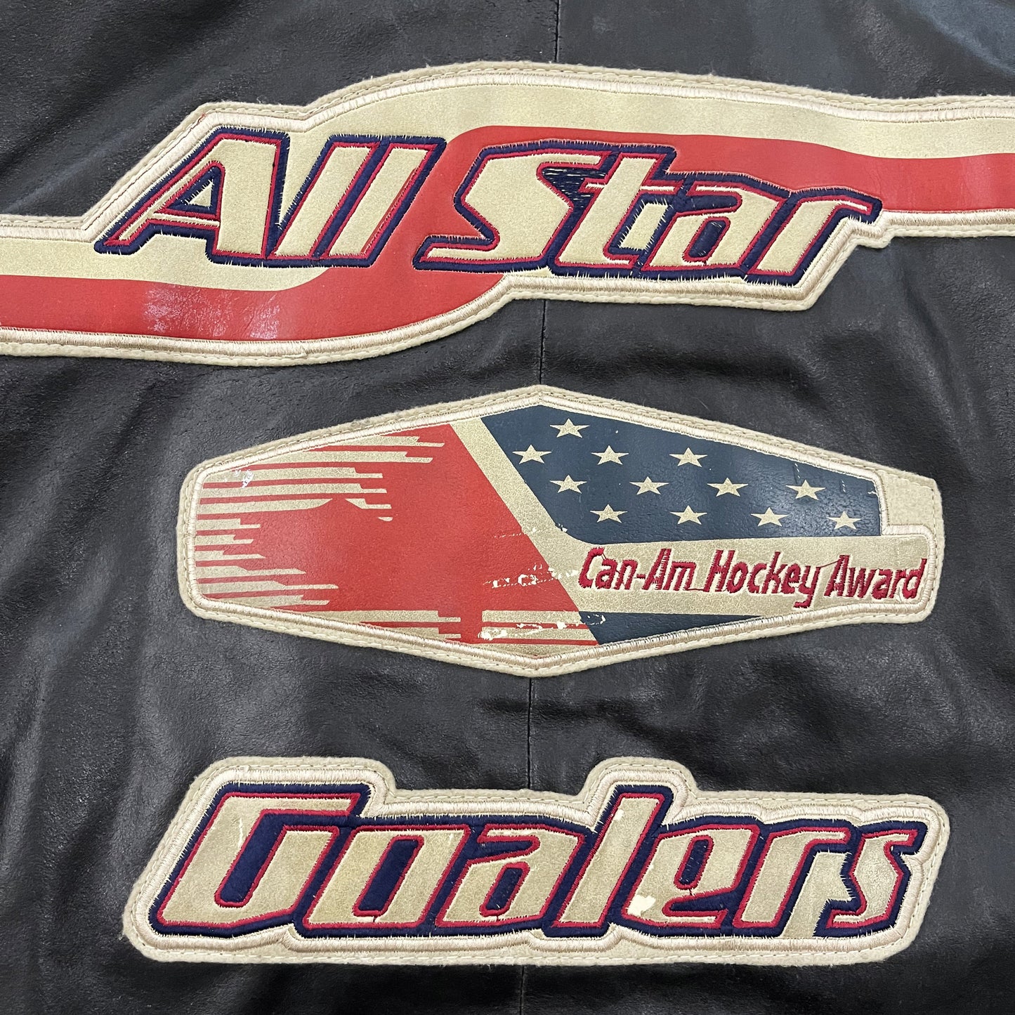 Avirex All Star Goalers Leather Varsity Jacket - S