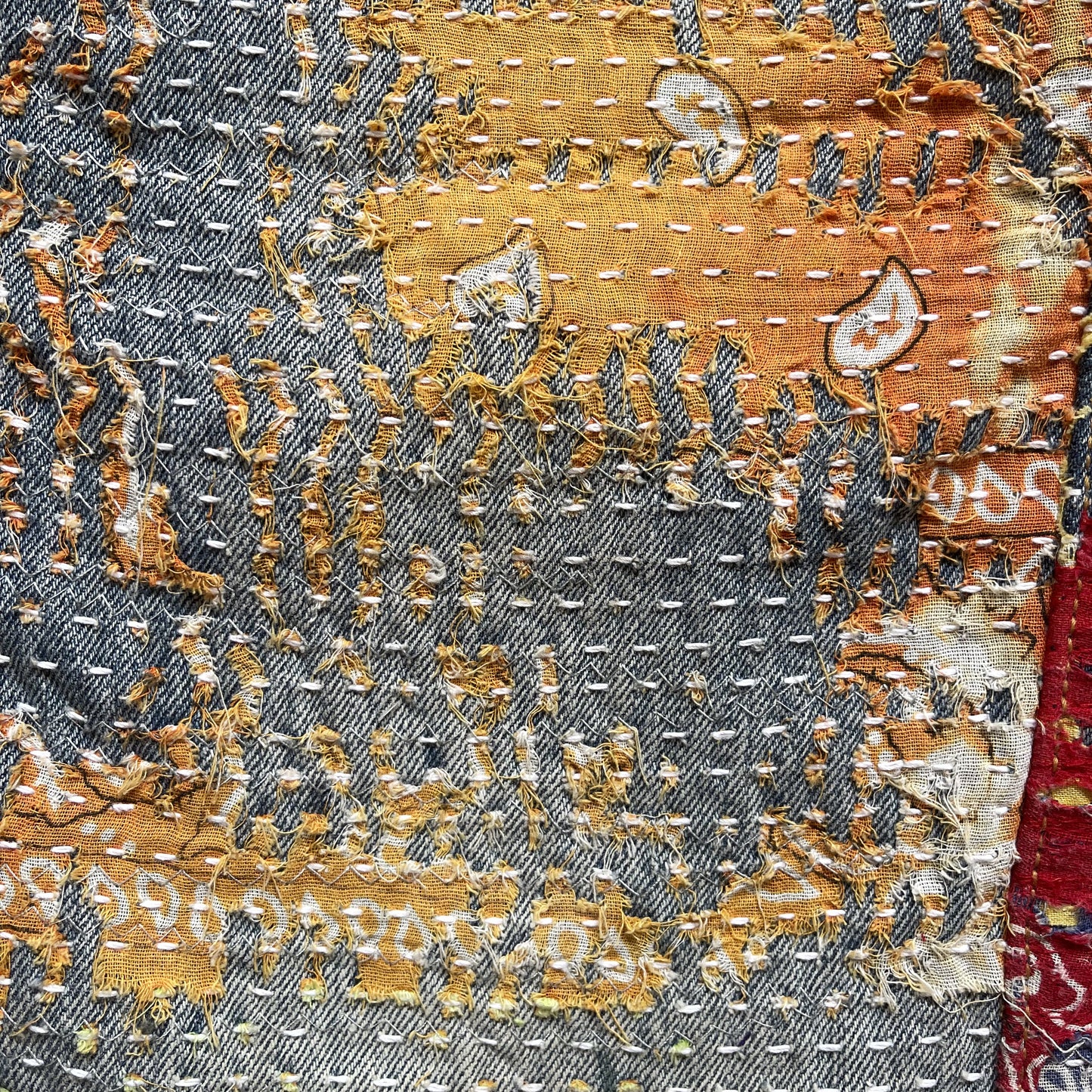 Boro Bandana Sashiko Distressed Jeans - W34"