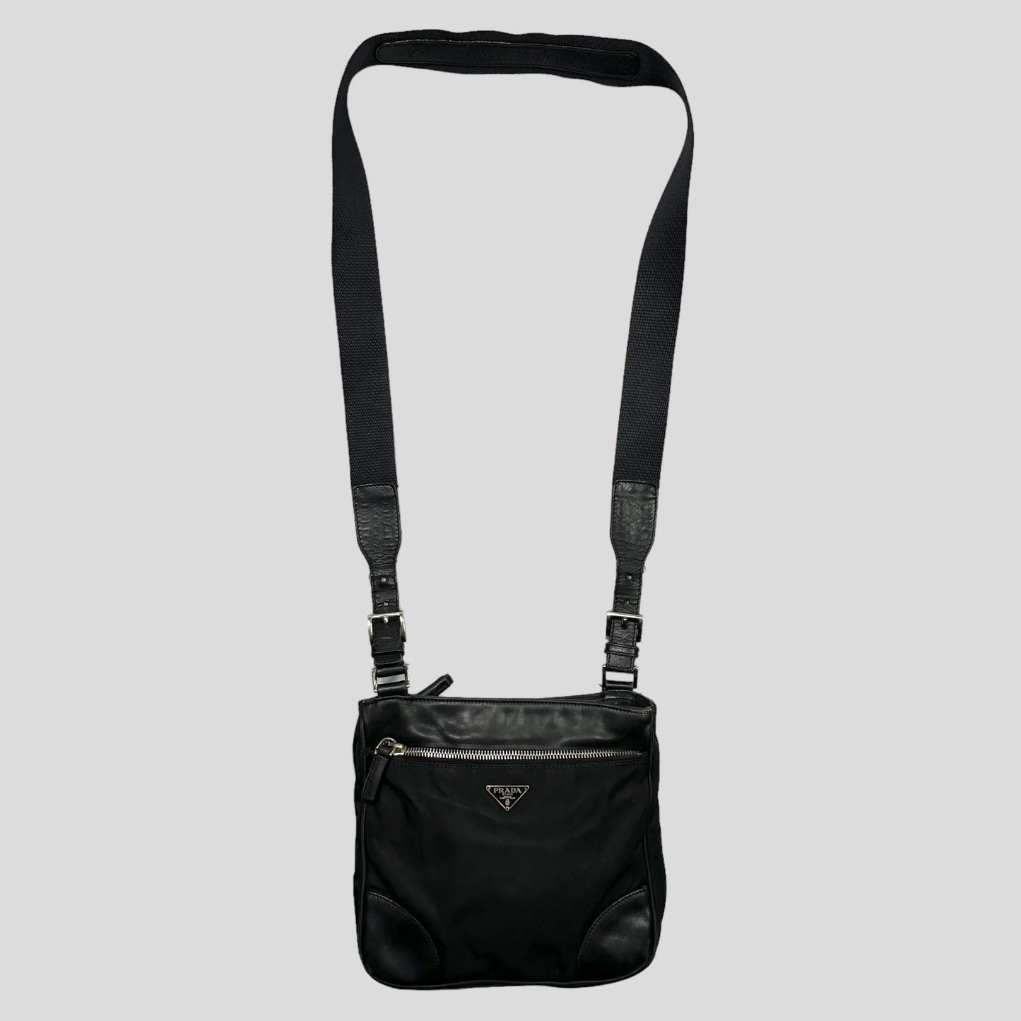 Prada Milano 00’s Nylon & Leather Crossbody Bag