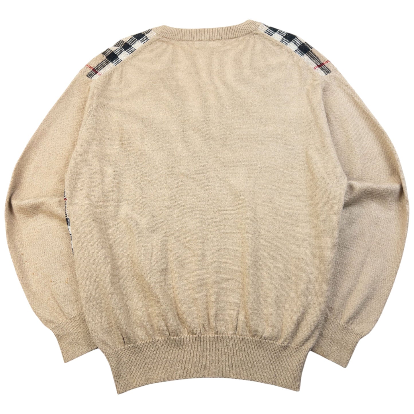 Vintage 90s Burberry Nova Check Jumper Size M | Medium, Beige