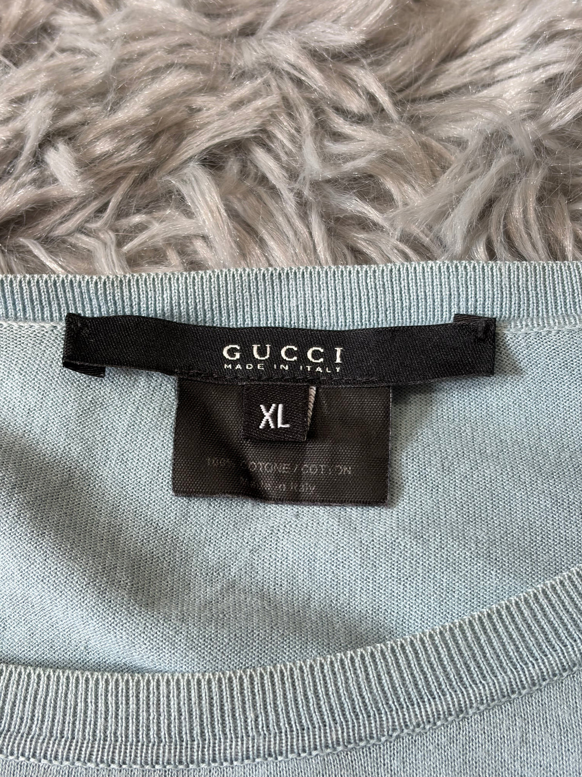 Gucci by Tom Ford 00’s Aqua Blue Light Cotton Knit Jumper - M/L | XL