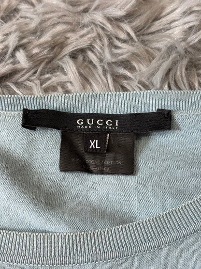 Gucci by Tom Ford 00’s Aqua Blue Light Cotton Knit Jumper - M/L | XL