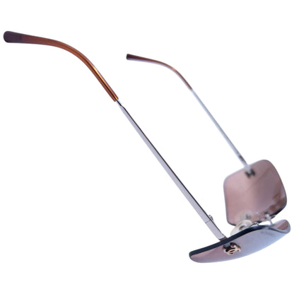 Vintage 2000s Chanel Rimless Sunglasses | O/S, Brown