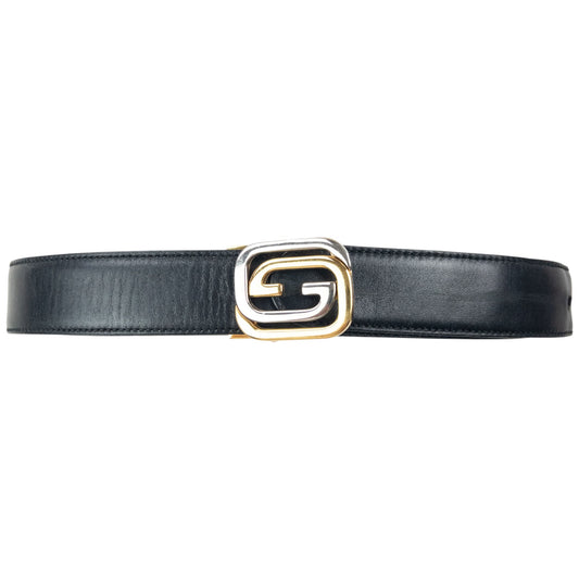 Vintage 80s Gucci Leather Belt Size XL | O/S, Black