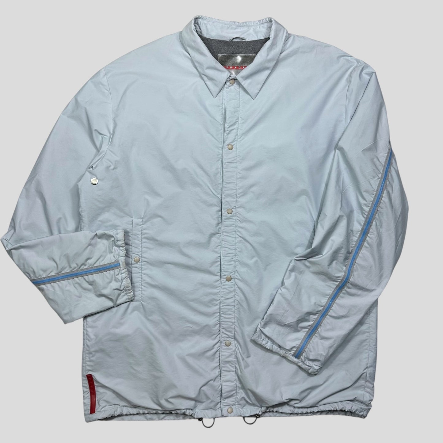 Prada Sport SS00 Gel Seam Baby Blue Nylon Coach Jacket - IT54 (XL)