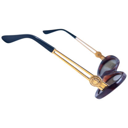 Vintage 1996 Versace Tortoise Shell Medusa Sunglasses | O/S, Brown