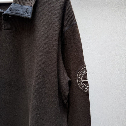 00’s Stone Island Compass Knit Jumper (XL) | Extra Large, Brown