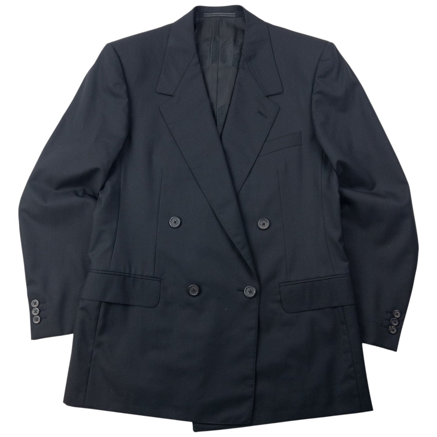 Vintage 90s Gianni Versace Jacket & Trousers Suit Set Size L | Large, Black