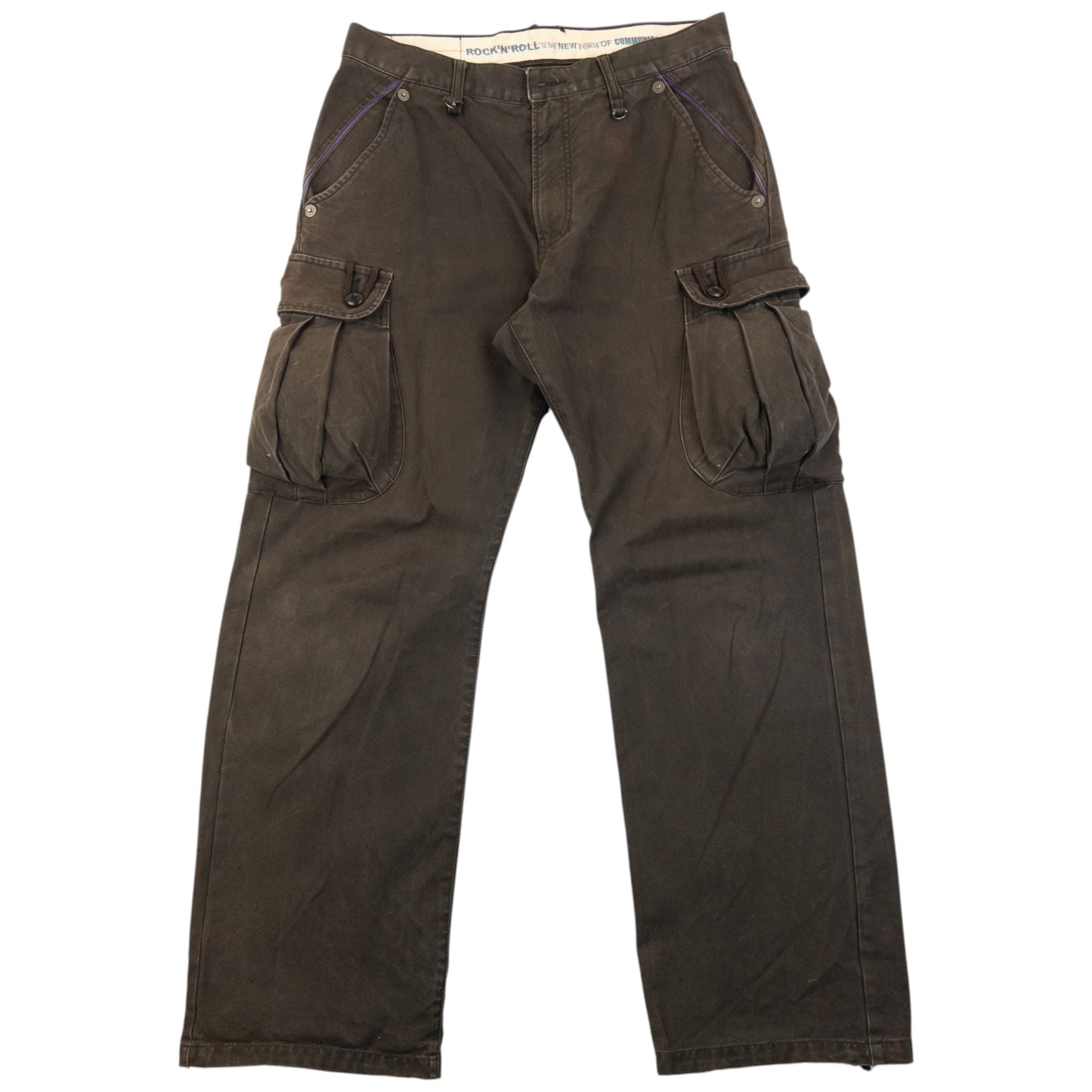 Vintage 2000s PPFM Exposed Seam Cargo Trousers Size W32 | W32, Brown