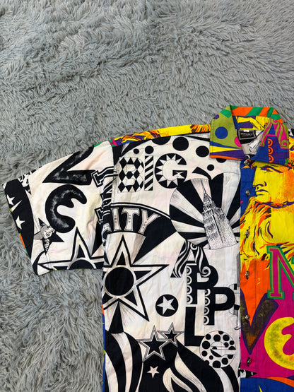 Versace VJC 90’s New York Day & Night Split Graphic Shirt - M/L | O/S, Black