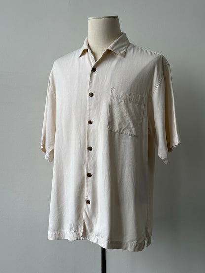 Vintage 1990s Pure Silk Short Sleeve Shirt - L
