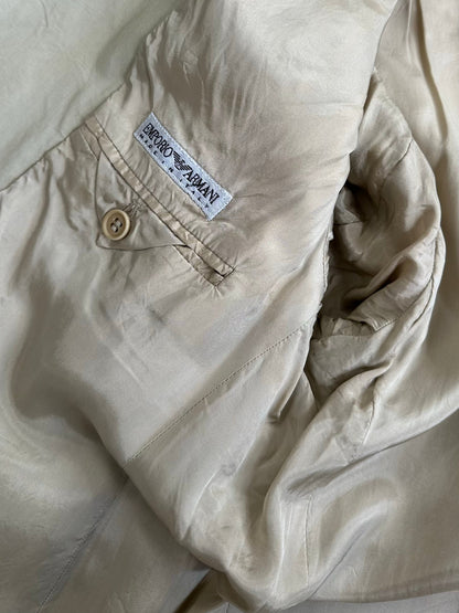 Emporio Armani 1990s Linen Single Breasted Blazer - M