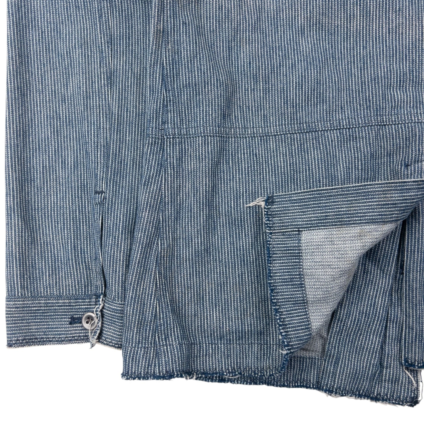 Vintage Plantation By Issey Miyake Striped Denim Jacket Size S