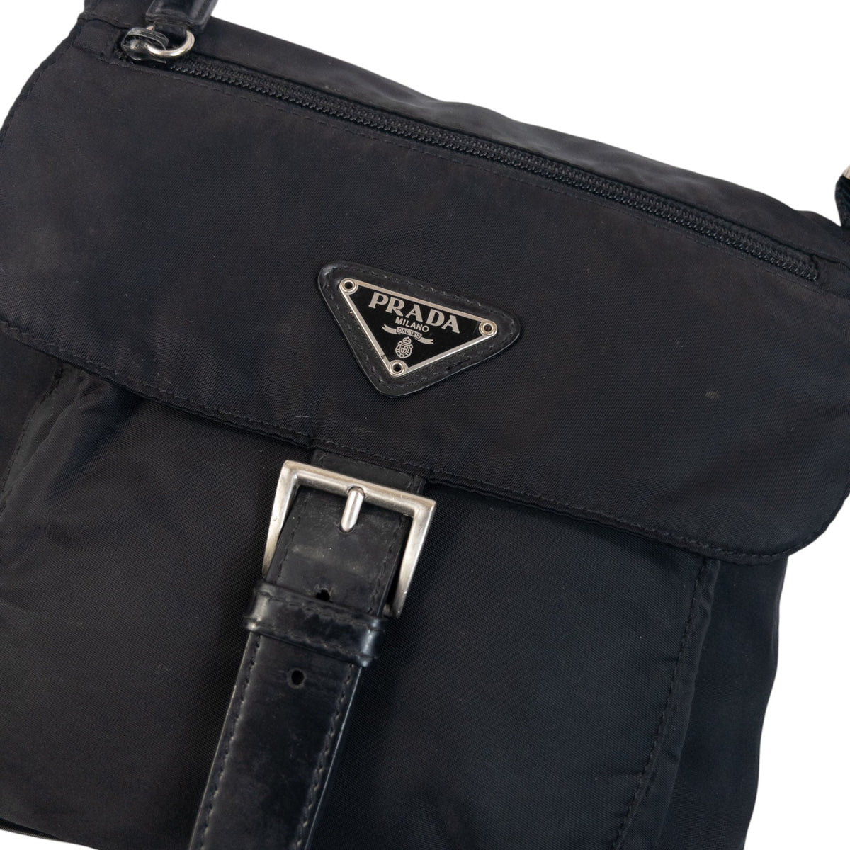 Vintage 2000s Prada Crossbody Bag | O/S, Black