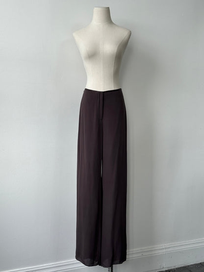Vintage 2000s Pure Silk Wide Leg Trousers - W28