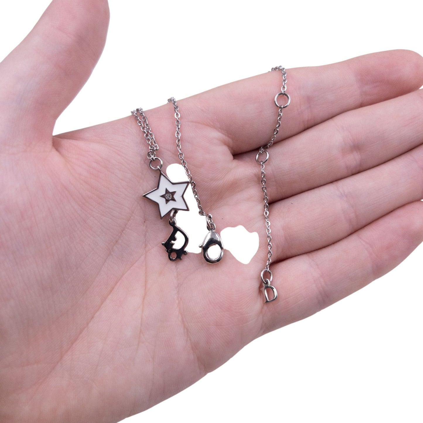 Vintage Dior Silver Star Charm Necklace