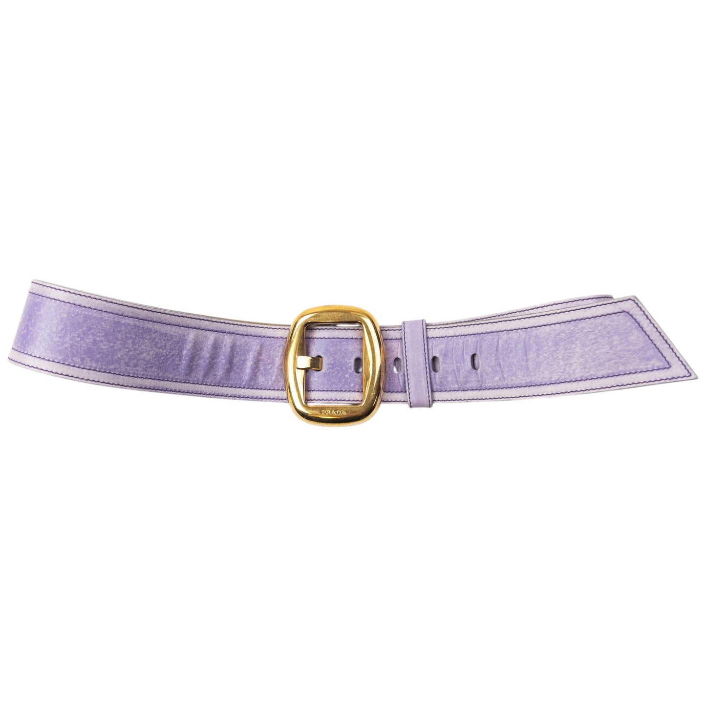 Vintage 90s Prada Leather Belt Womens Size XL | O/S, Gold