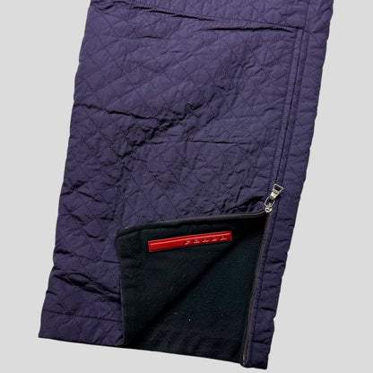 Prada Sport AW00 Reversible Nylon Quilted + Fleece Trousers - IT46 | W31, Purple